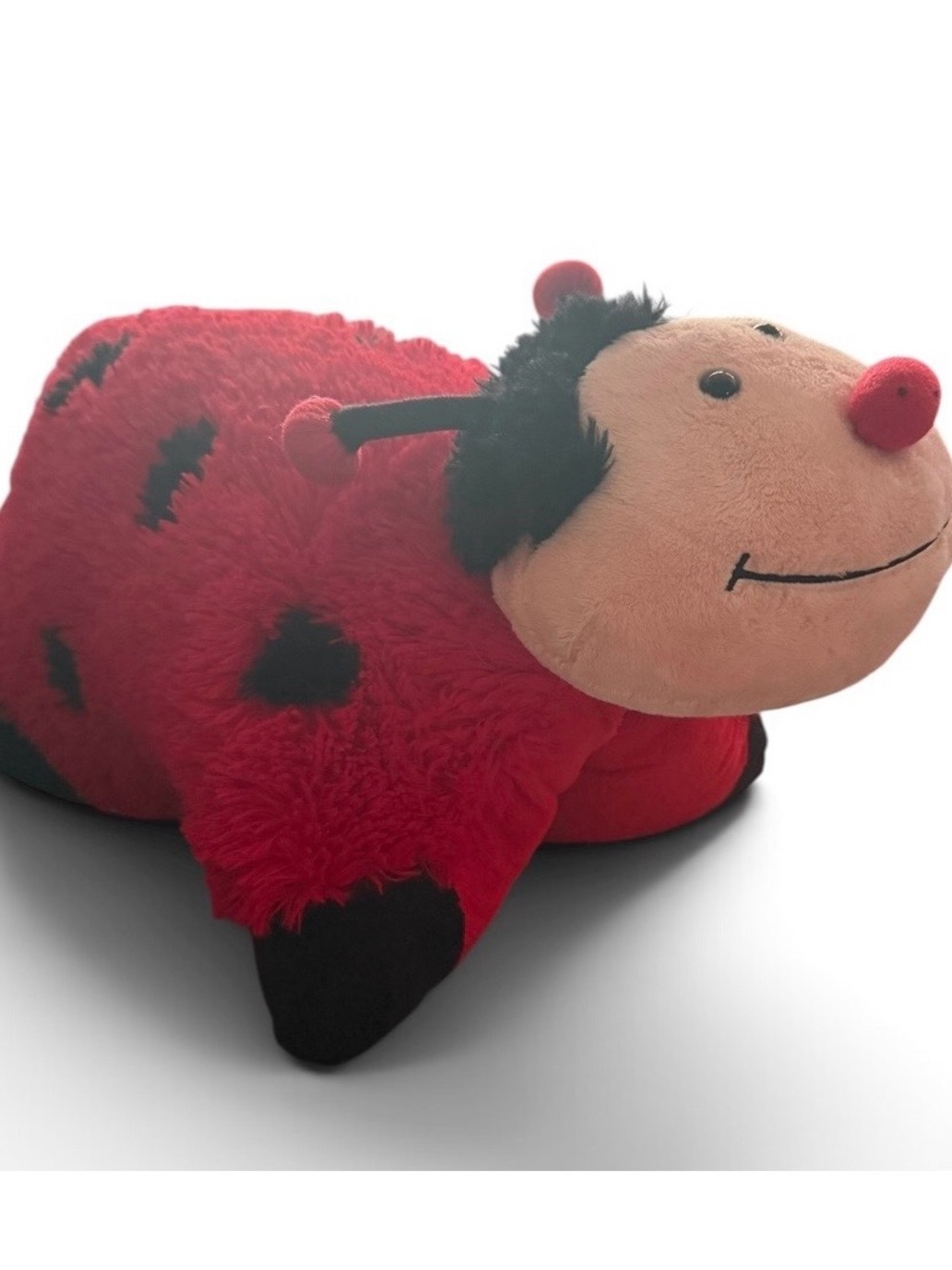 Pillow Pets Ms. Ladybug Plush Red Black Dotted Folding Stuffed Animal Large 18”